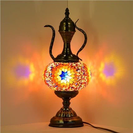 מנורות שולחן פסיפס מזכוכית בעבודת יד